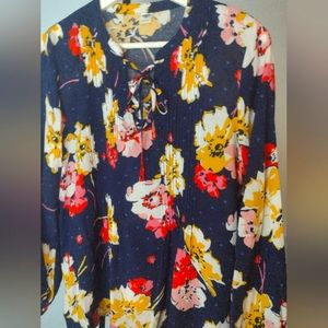 Floral long sleeves blouse size s
